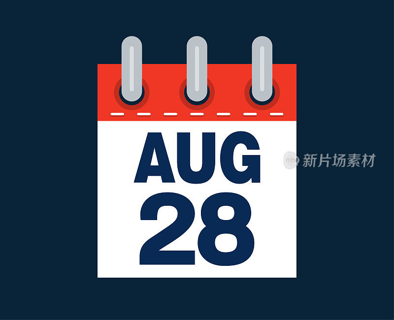 8月28日这个月的日历日期