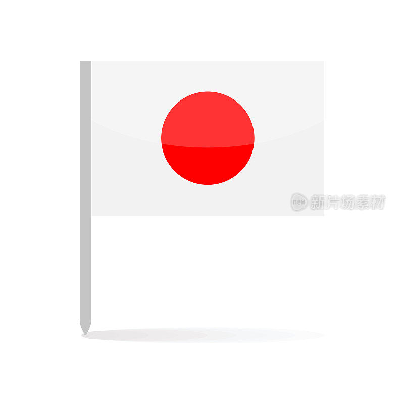 日本-旗图标矢量插图-旗针