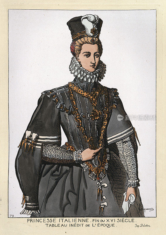 意大利公主的服装，16世纪晚期，时尚史