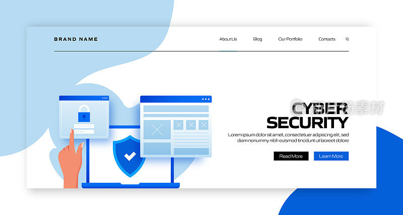 网络安全概念矢量插图登陆页模板，网站横幅，广告和营销材料，在线广告，业务演示等。