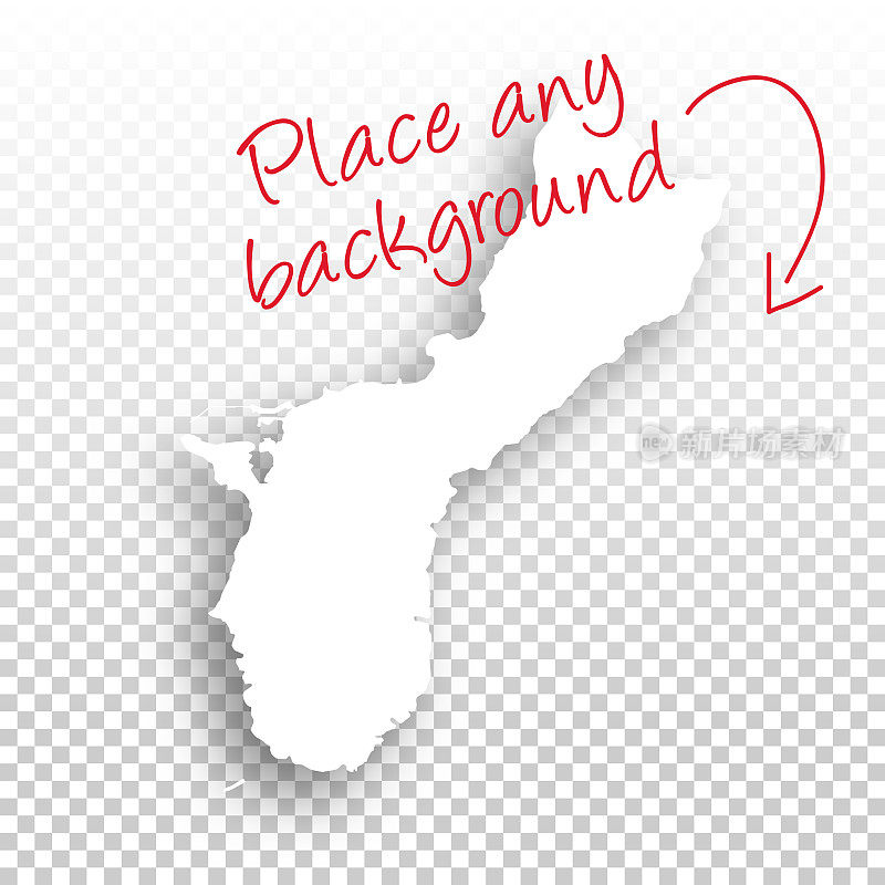 关岛地图设计-空白背景