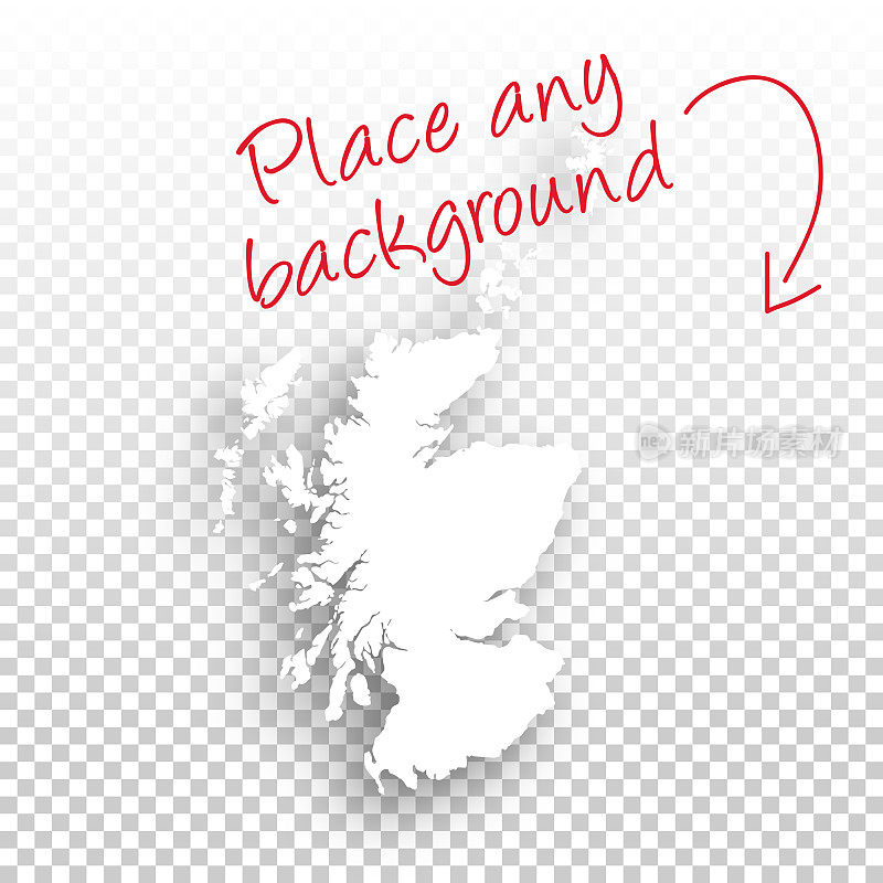 苏格兰地图设计-空白背景