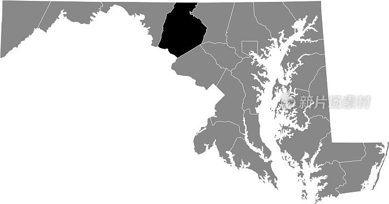 美国马里兰州弗雷德里克县的位置地图