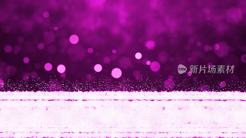 水平活力鲜艳的紫色或紫罗兰色闪闪发光的质感空空白艺术三维效果圣诞背景标签或条纹模板制成的粉雪效果