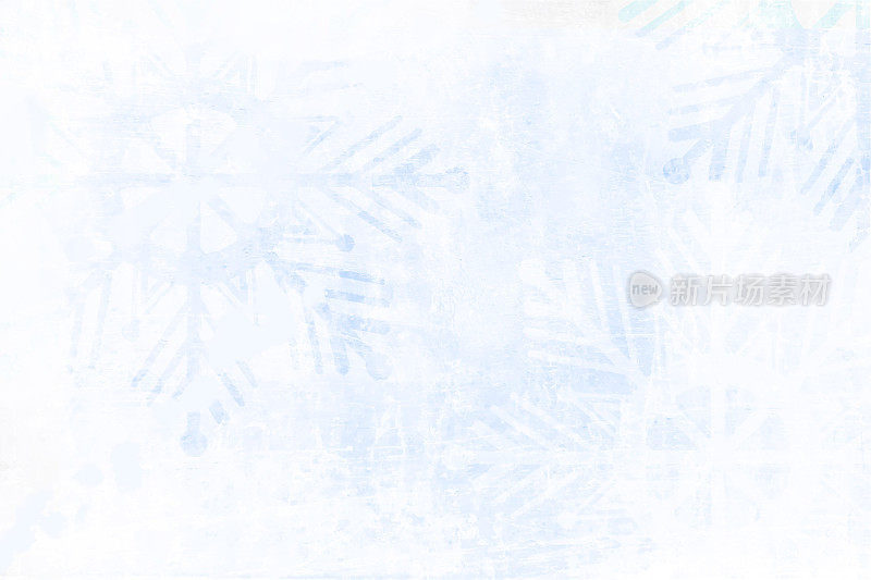 一个水平创造性的天蓝色圣诞背景与圣诞主题雪花形状作为水印