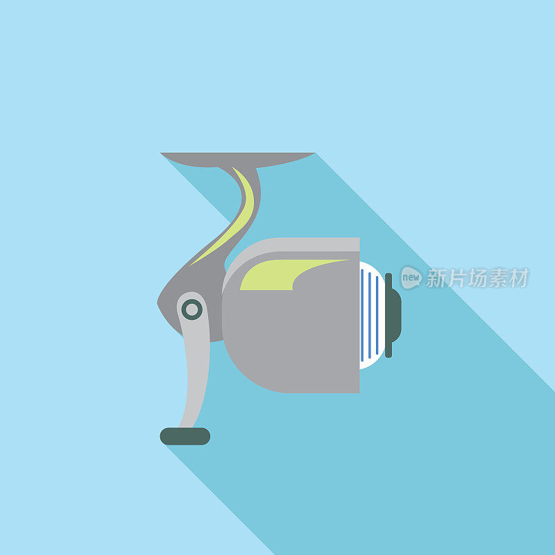 钓鱼卷轴-可爱的简单的平面彩色钓鱼图标