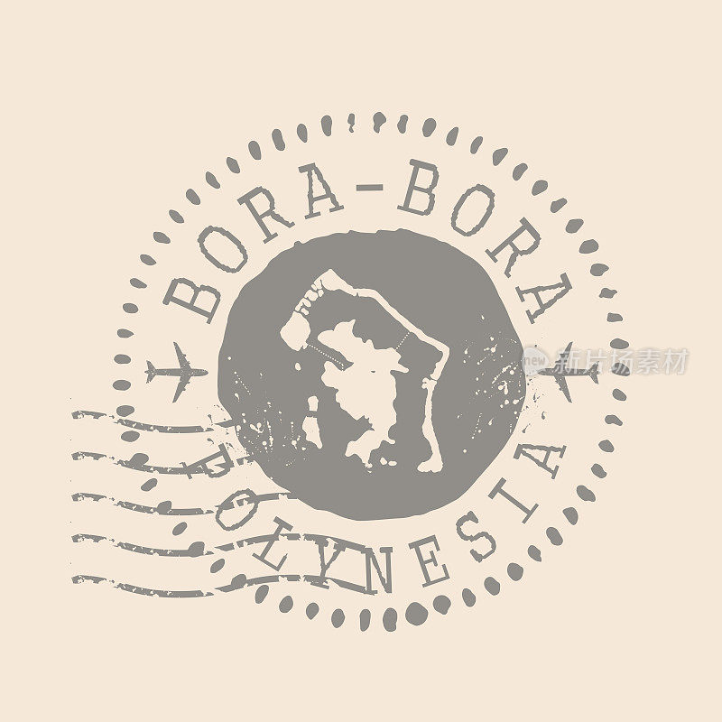 波拉波拉岛的邮票。地图轮廓橡胶密封。设计复古的旅行。印章地图波拉波拉波拉法属波利尼西亚垃圾为您的设计。EPS10