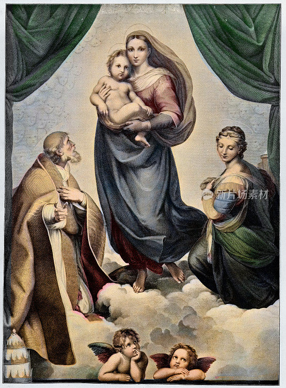 西斯廷圣母像，又称圣西斯托圣母像，是意大利艺术家拉斐尔于1512年受教皇尤利乌斯二世委托创作的油画