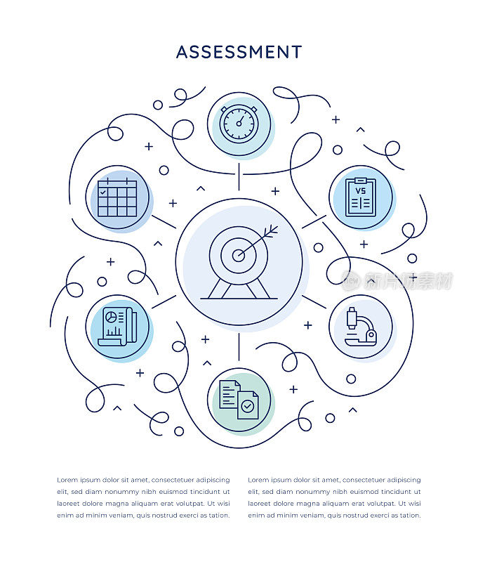 评估六步信息图表模板