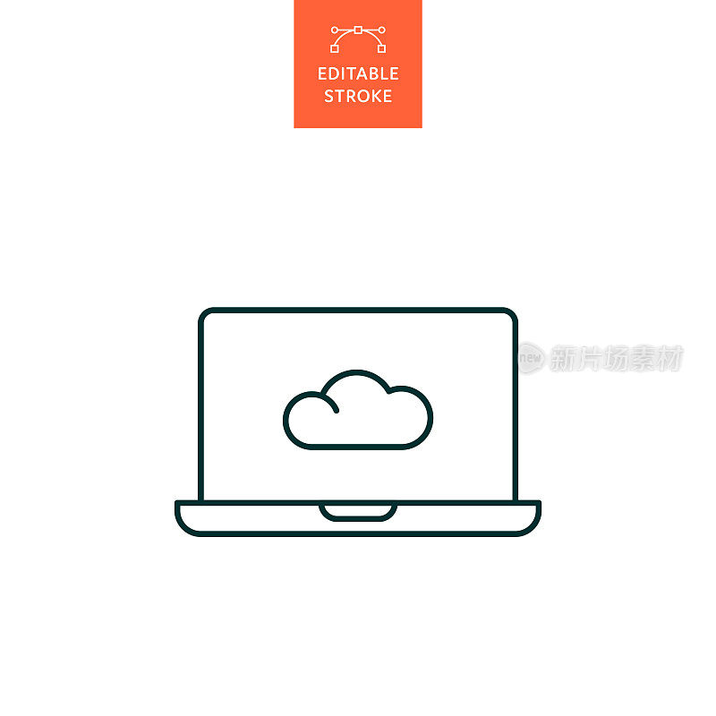具有可编辑笔画的云计算线图标。Icon适用于网页设计、移动应用、UI、UX和GUI设计。