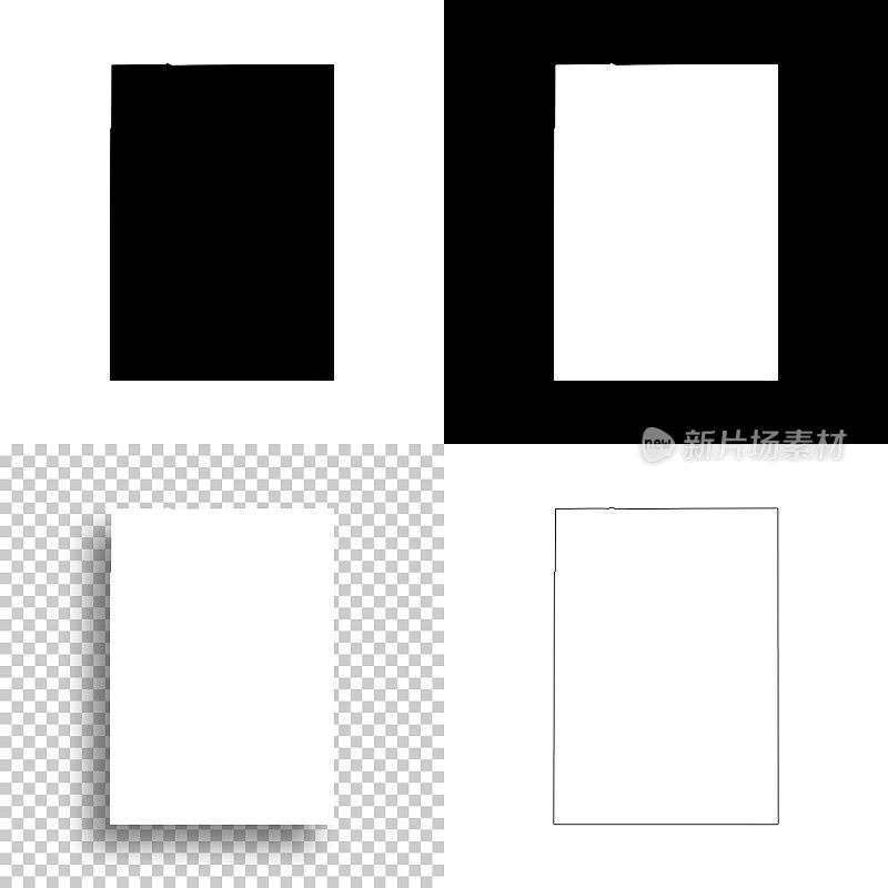 杜埃尔县，南达科他州。设计地图。空白，白色和黑色背景