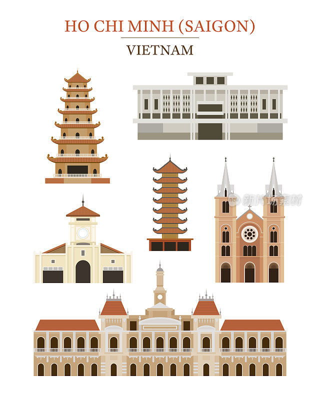 越南西贡地标建筑建筑对象集