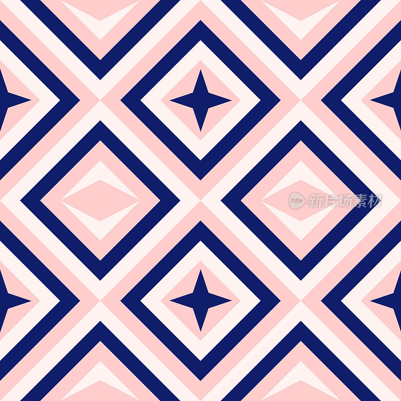 海军蓝和粉红的抽象几何