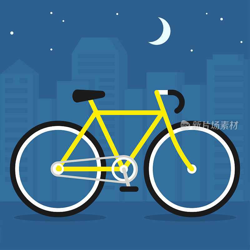 晚上的城市自行车