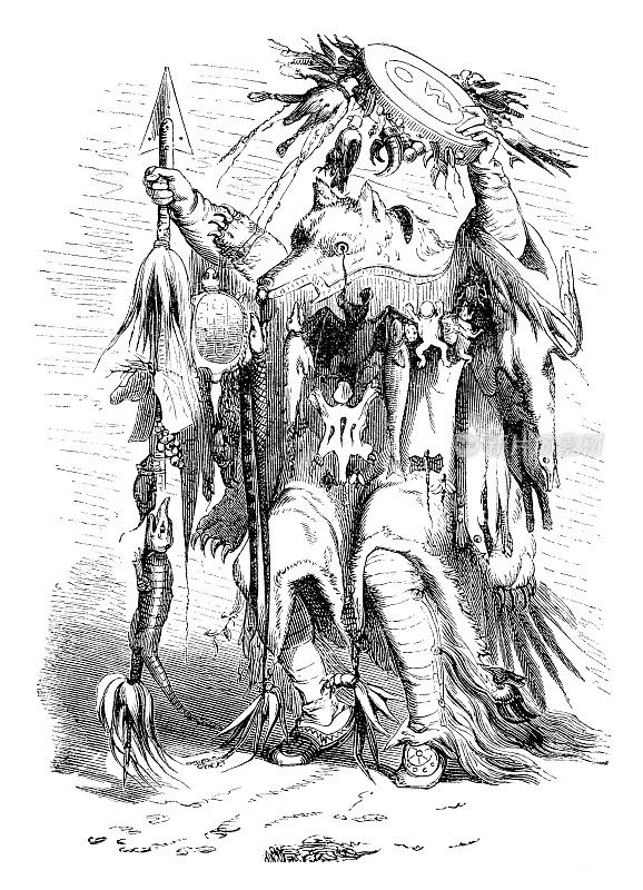 1876年，印第安人阿帕奇萨满在跳雨舞