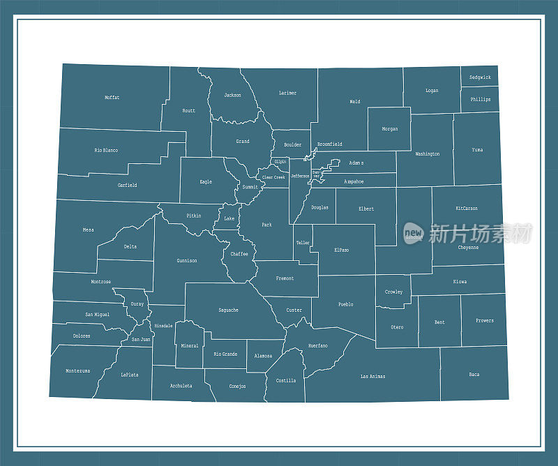 科罗拉多县地图可打印