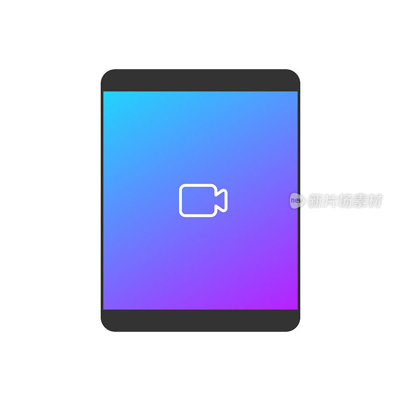屏幕上有视频通话图标的平板电脑
