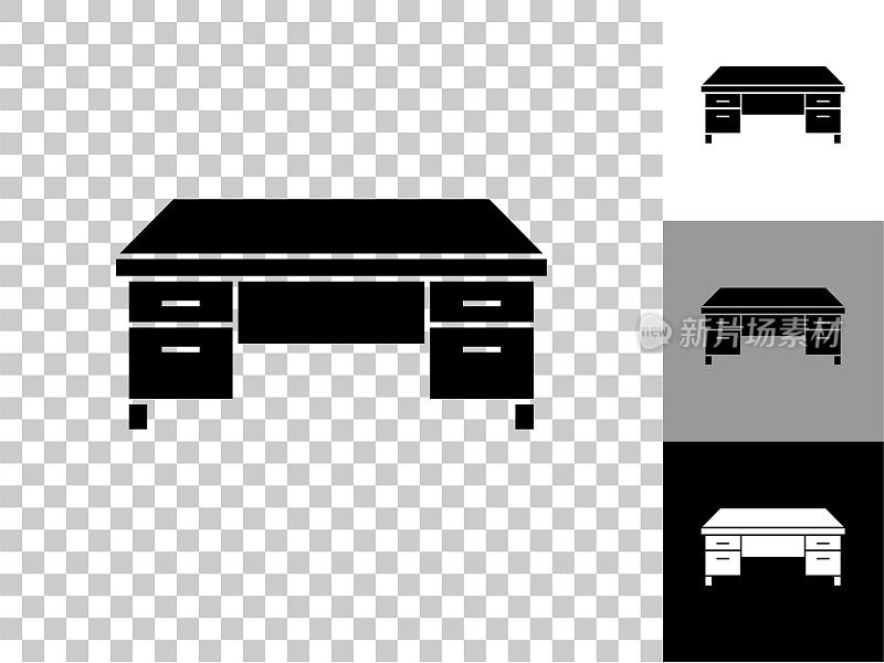 办公室办公桌图标在棋盘透明的背景