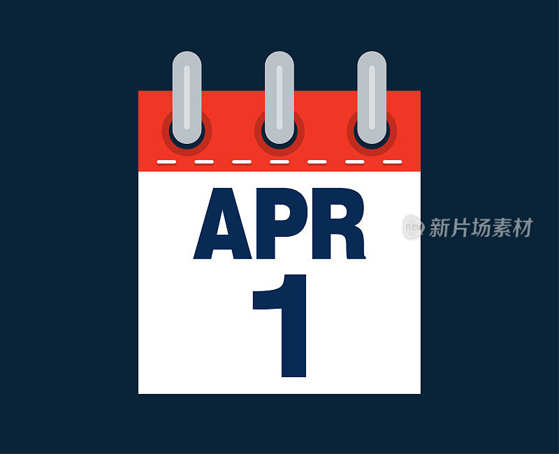 4月1日的日历日期的月份图标