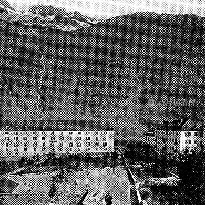 西班牙比利牛斯山脉的潘蒂科萨浴场——19世纪