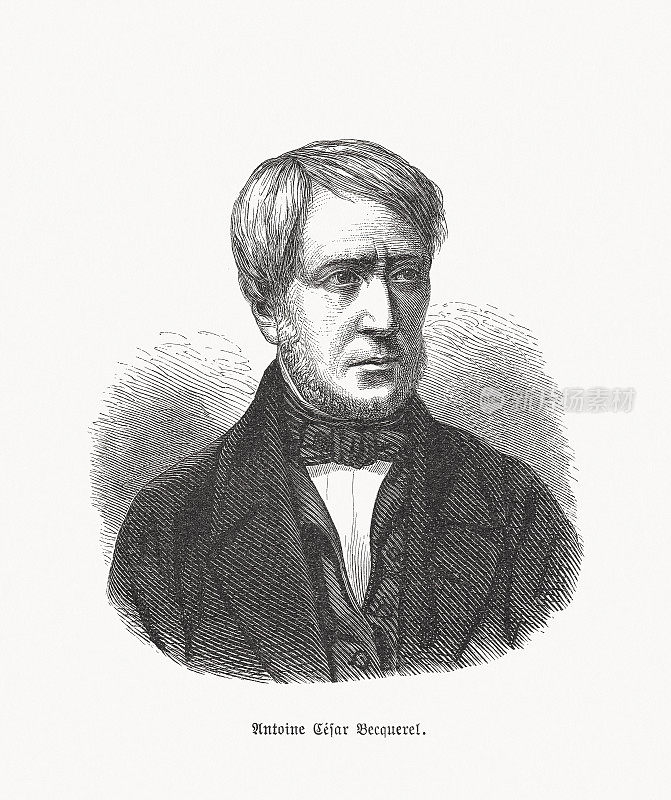 安托万César贝克勒尔(1788-1878)，法国科学家，木刻，1893年出版