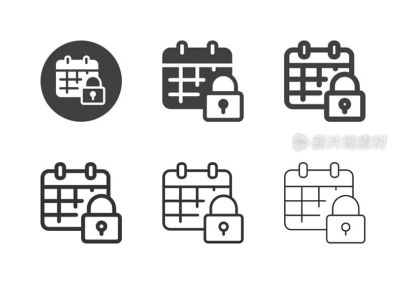 锁定日历图标-多系列