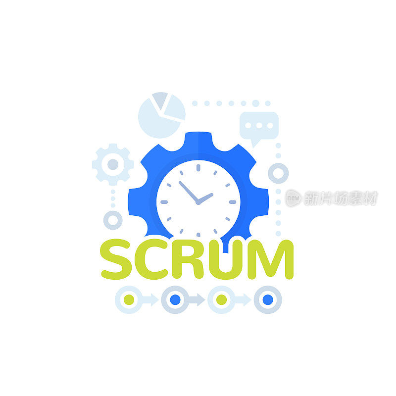 Scrum过程框架矢量图标