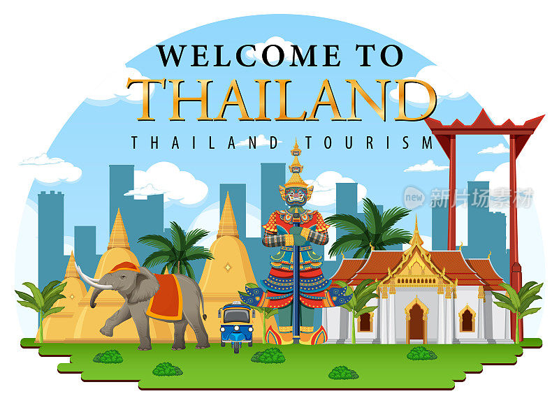 泰国曼谷地标标志横幅