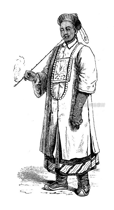 古董插图,民族志和土著文化:东亚,中国普通话