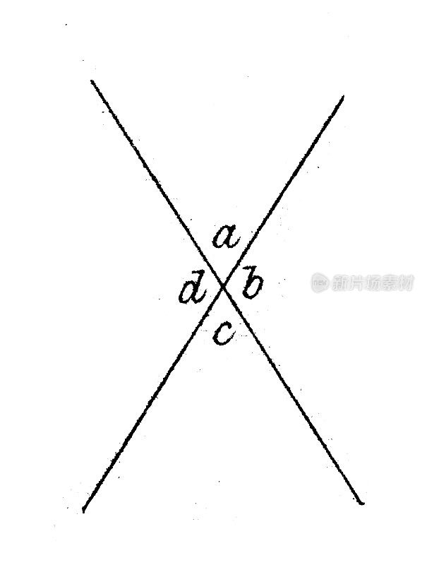 古董插图，数学和几何:角度