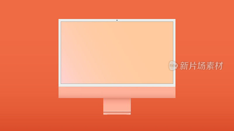 现实的电脑显示器与空白屏幕。电脑显示器孤立。桌面现代电脑模拟。现代浏览器窗口设计。矢量模型。
