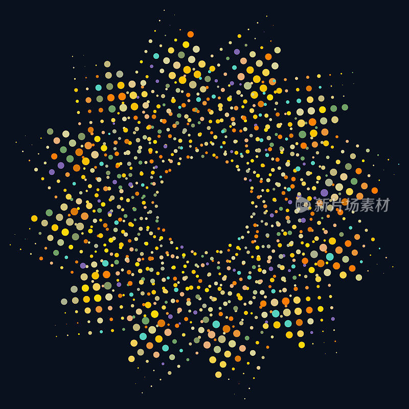 矢量彩色半色调波点纹理戒指图标