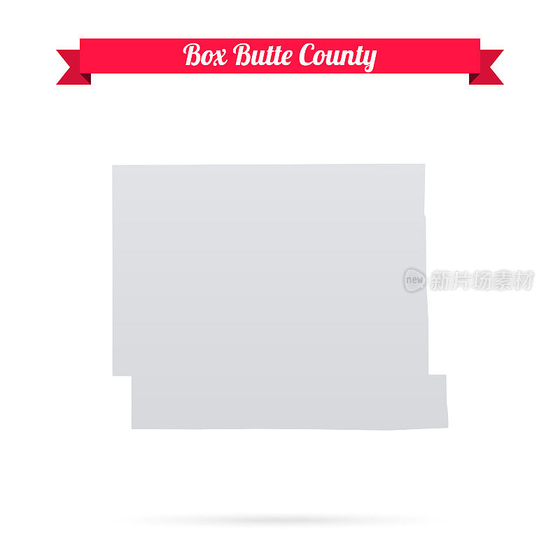 内布拉斯加州的博克斯巴特县。白底红旗地图