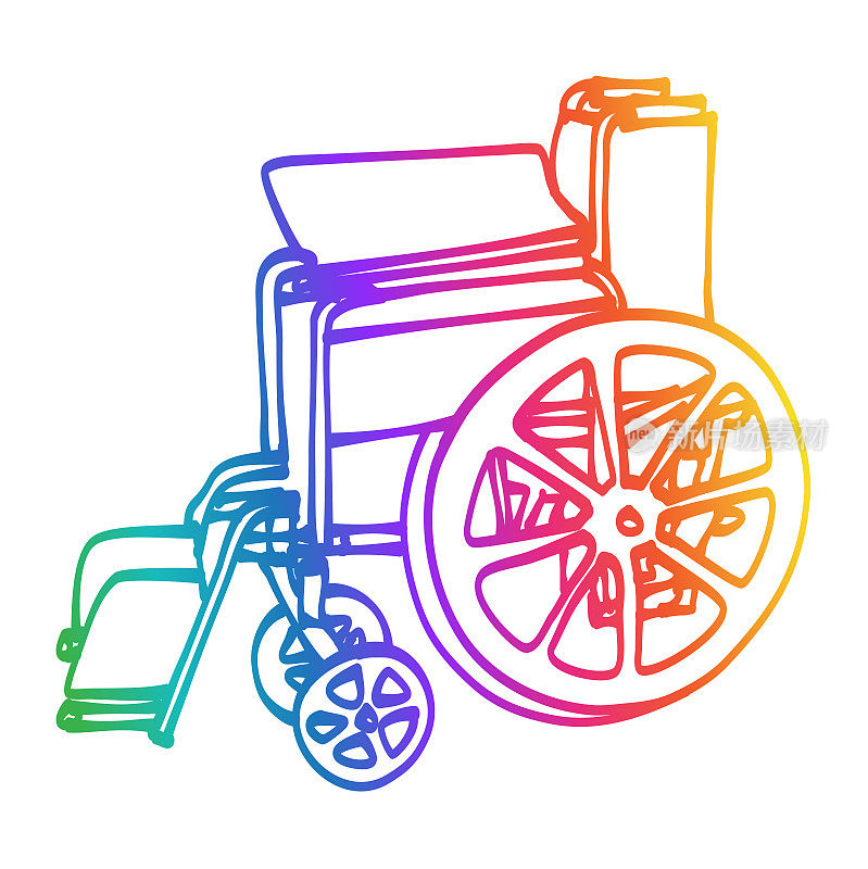 FoldedWheelchairRainbow