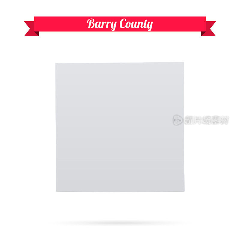 巴里县，密歇根州。白底红旗地图