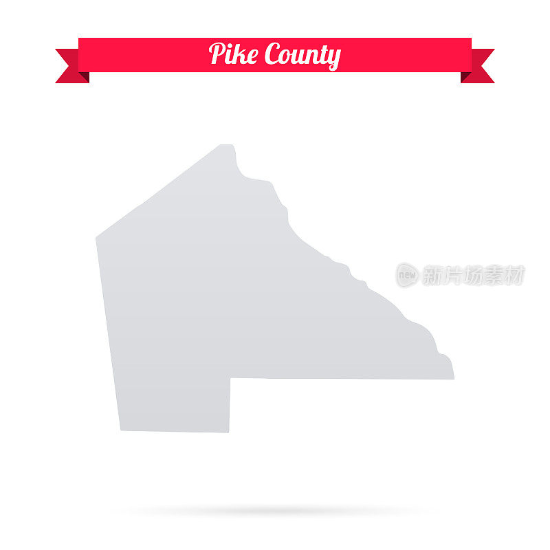 派克县，密苏里州。白底红旗地图