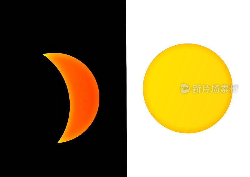 昼夜概念，太阳和月亮，昼夜图标