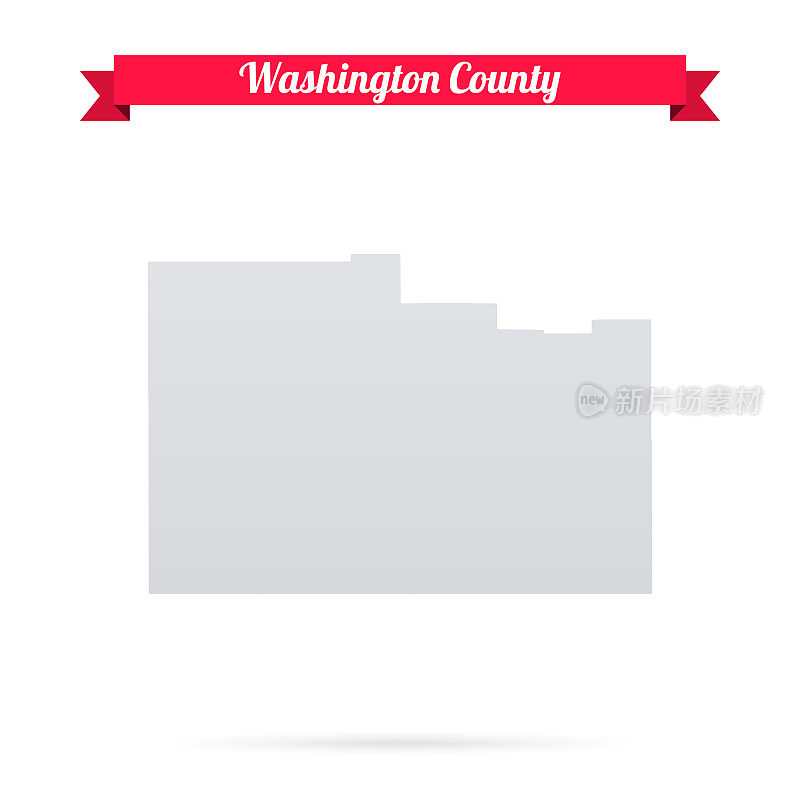 犹他州华盛顿县。白底红旗地图