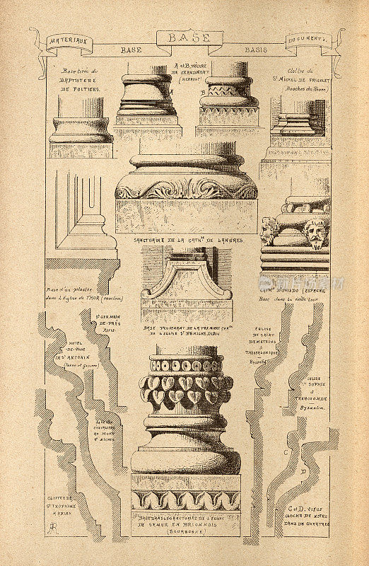 柱底座，基座，法语，西班牙语，建筑和设计的历史，艺术，维多利亚，19世纪