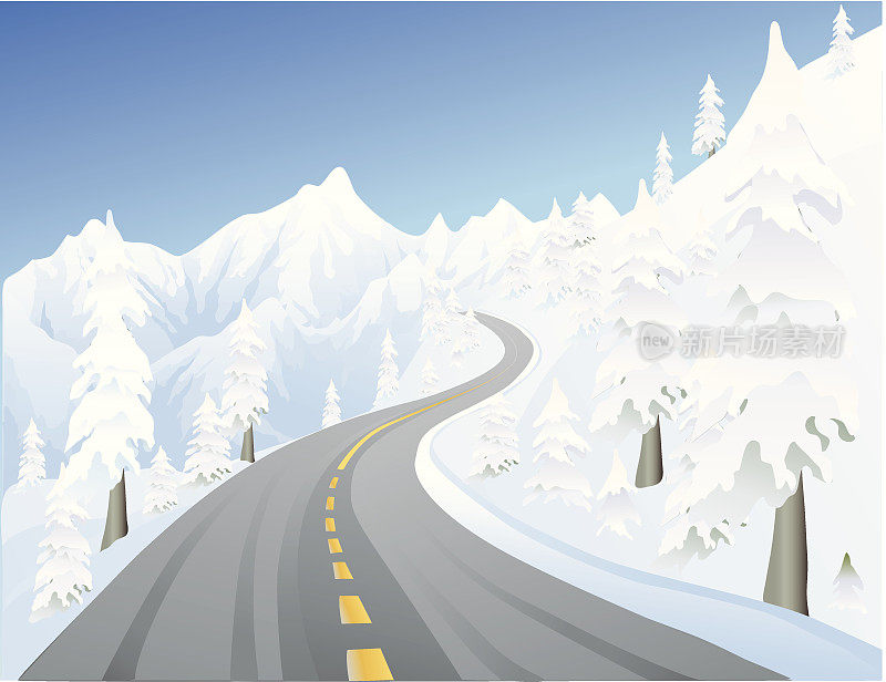 冬天的山路