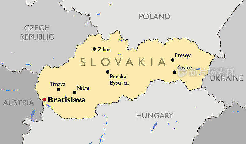 斯洛伐克的地图