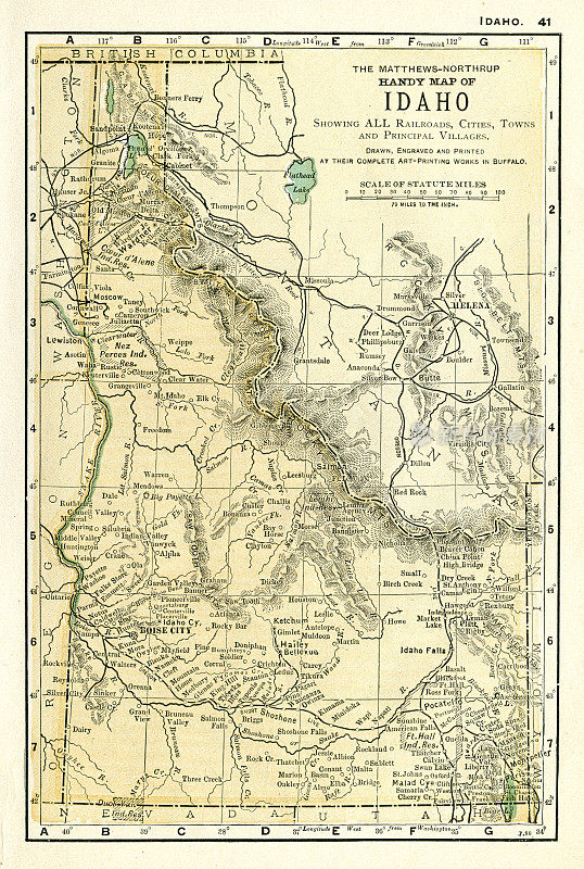 爱达荷州地图1898
