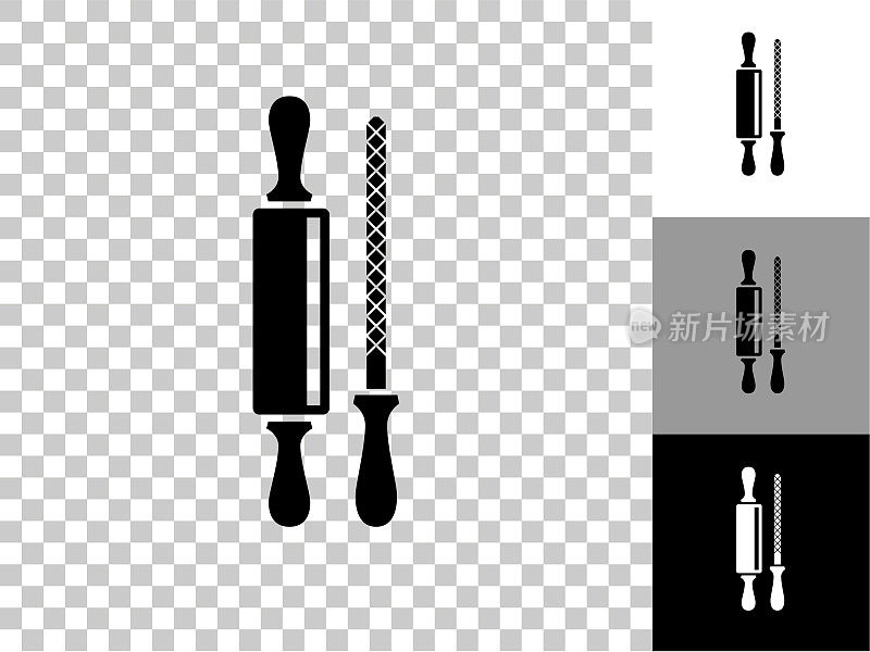 滚轮和卷笔刀图标上的棋盘透明背景
