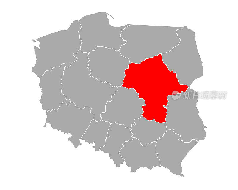 波兰Mazowieckie的地图