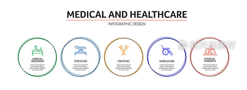 医疗保健和医疗概念信息图设计矢量插图