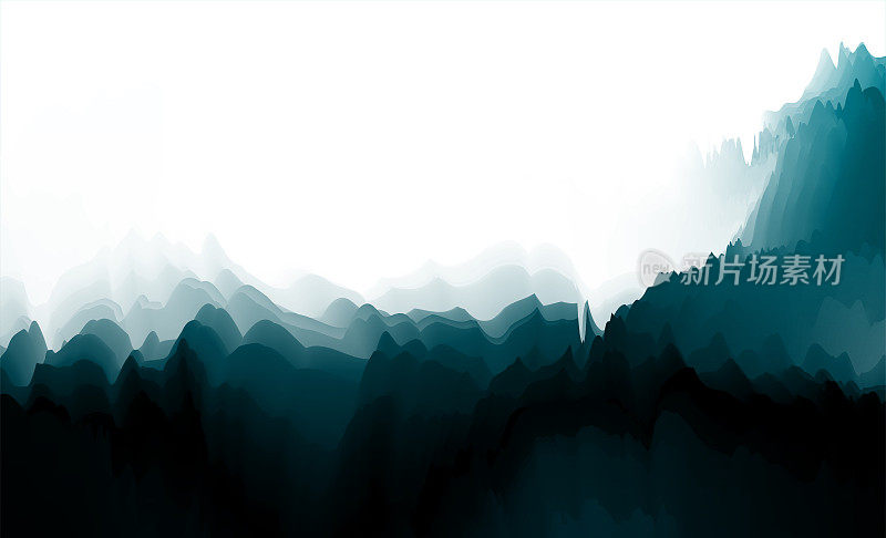 色彩中国山水画背景设计