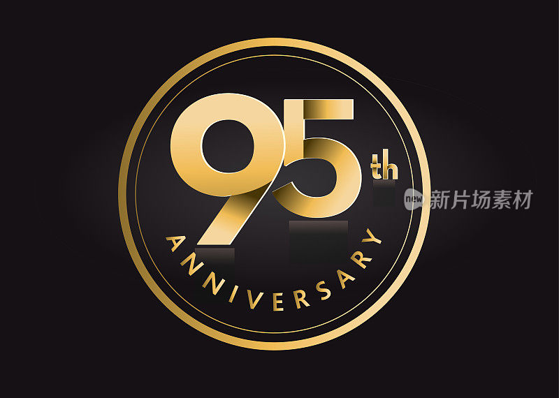 黄金95周年庆典标签设计