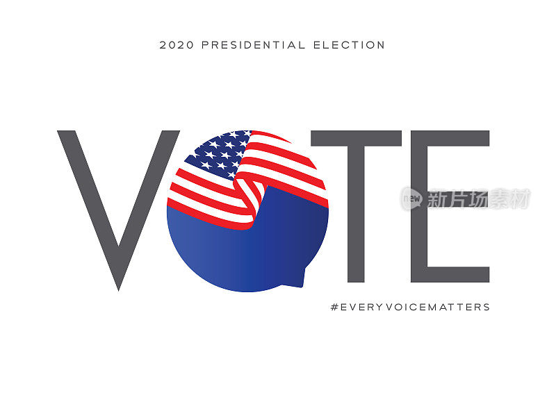 2020年美国总统大选。通过邮件投票。矢量股票图