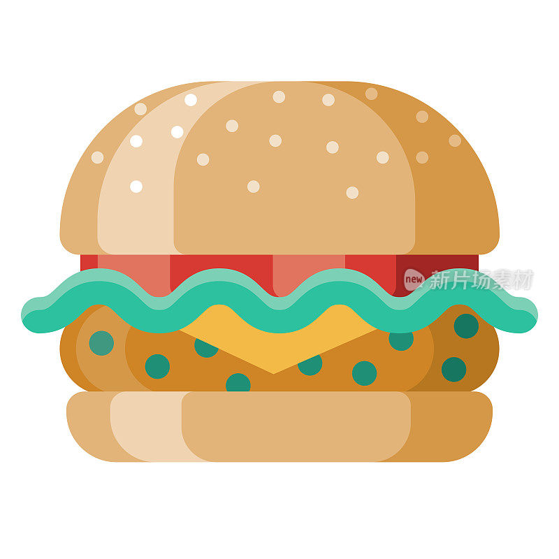 蔬菜汉堡图标上的透明背景