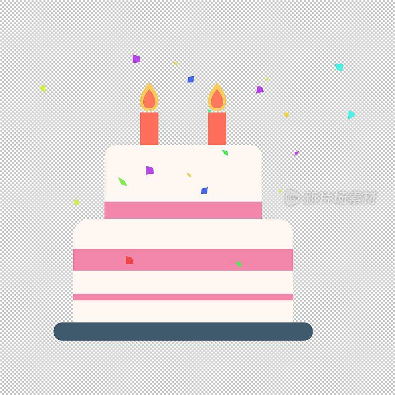 生日快乐祝福粉白大蛋糕